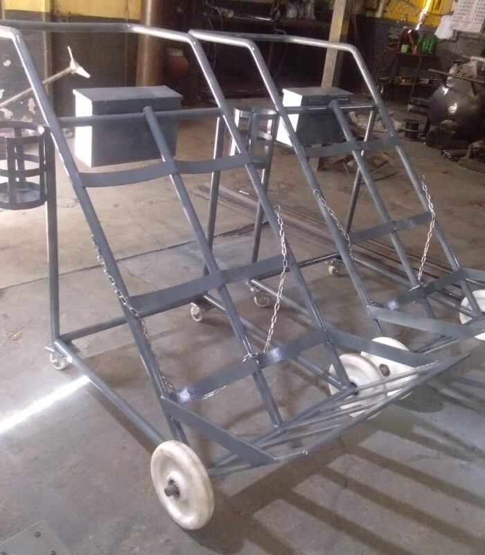 Double Gas Cylinder Trolley Manufacturers in India by Megamech Industries Pvt Ltd